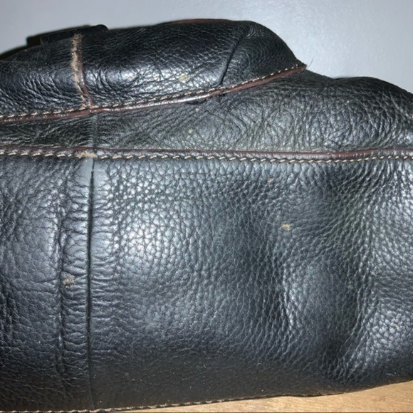 Fossil black textured leather shoulder purse - Picture 7 of 11